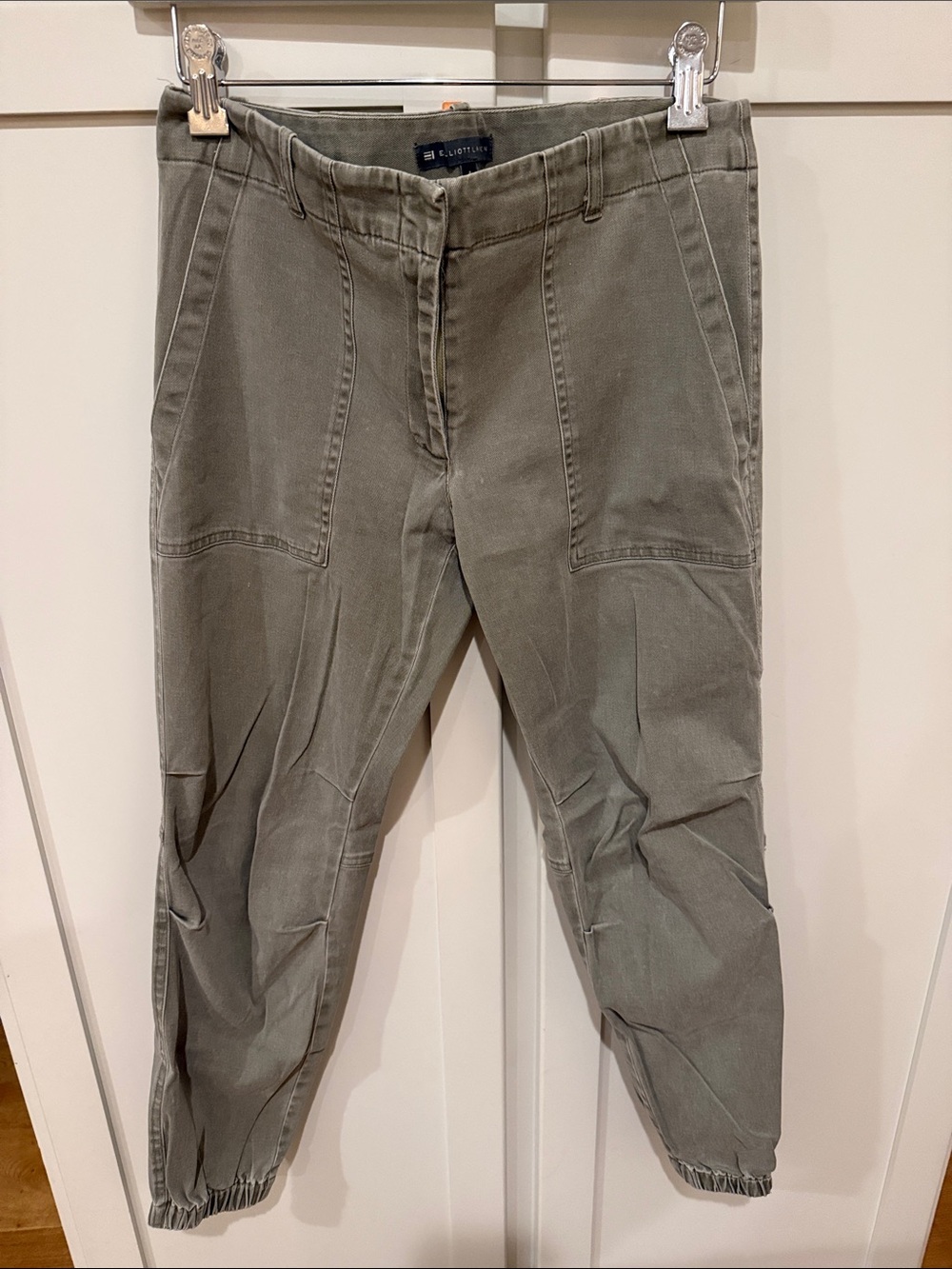 Elliott Lauren Olive Cropped Utility Pants